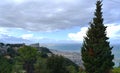 Landscape in front of the mediterranee, Harissa with Beirut in a far end