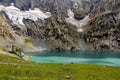 Landscape of Gadsar lake on a sunny day in Sonamarg Hill, Kashmir, India Royalty Free Stock Photo
