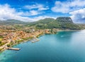 Landscape with Garda town, Garda Lake Royalty Free Stock Photo