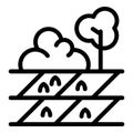 Landscape garden designer icon, outline style