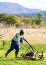 Landscape gardener working in South Africa.