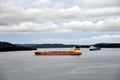 Landscape of the Gatun Lake on a cloudy day. Royalty Free Stock Photo