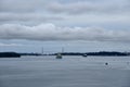 Landscape of the Gatun Lake on a cloudy day. Royalty Free Stock Photo