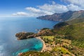 Landscape with Girolata bay, Corsica Royalty Free Stock Photo