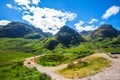 Landscape of glencoe at highland in scotland, uk Royalty Free Stock Photo