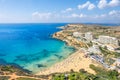 Landscape with Golden bay beach, Malta Royalty Free Stock Photo