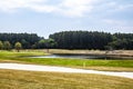 Landscape of golf course in Jingyuetan National Forest Park, Changchun, China in spring Royalty Free Stock Photo