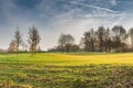 Landscape  Golf course Zegersloot Alphen aan den Rijn at sunrise Royalty Free Stock Photo