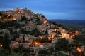 Landscape of Gordes, a beautiful small French town at night at the background Royalty Free Stock Photo