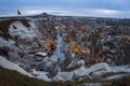 Landscape of Goreme sunset view point . Cappadocia. Nevsehir Province. Turkey