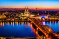 Landscape of the gothic catholic of Cologne cathedral, Hohenzollern Bridge and the River Rhine in Cologne, Germany Royalty Free Stock Photo