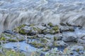 Landscape of grassy rocks and Detifoss waterfall Diamond Circle Iceland Royalty Free Stock Photo