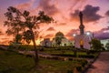 the landscape of the great mosque on the natuna island Royalty Free Stock Photo