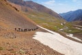 Trekking to mount Alamkuh , Alborz mountains , Iran