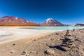 Landscape of the Green Lagoon in Eduardo Avaroa National Park, Bolivia