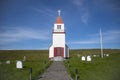 Landscape of Grimsey church in summer on Grimsey Island Iceland