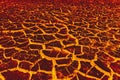 Landscape ground is full of lava, Lava ground background, Global warming Royalty Free Stock Photo