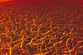 Landscape ground is full of lava, Lava ground background, Global warming Royalty Free Stock Photo