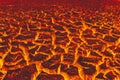 Landscape ground is full of lava, Lava ground background, Global warming Royalty Free Stock Photo