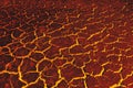 Landscape ground is full of lava, Magma ground background, Global warming Royalty Free Stock Photo