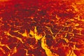 Landscape ground is full of lava, Magma ground background, Global warming Royalty Free Stock Photo