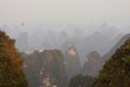 Sunrise Landscape of Guilin Karst mountains. Yangshuo, Guilin, Guangxi, China. Royalty Free Stock Photo