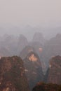 Sunrise Landscape of Guilin Karst mountains. Yangshuo, Guilin, Guangxi, China. Royalty Free Stock Photo