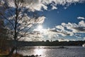 Landscape of harbour in autumn, Lappeenranta Finland Royalty Free Stock Photo