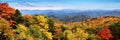 Brilliant peak autumn color of the Appalachian Mountains in North Carolina