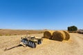 Harrow on the plowed field