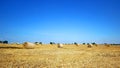 Landscape with hay roll Royalty Free Stock Photo