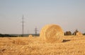 Landscape with hay roll Royalty Free Stock Photo