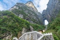 Landscape of The Heaven Gate of Tianmen Mountain National Park with 999 step stairway on a cloudy day Zhangjiajie Royalty Free Stock Photo