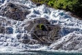 Landscape with Hellesyltfossen waterfall - Geiranger, Norway Royalty Free Stock Photo
