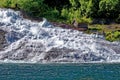 Landscape with Hellesyltfossen waterfall - Geiranger, Norway Royalty Free Stock Photo