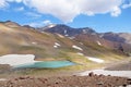 Landscape of Hesarchal glacier in Alamkuh mountains , Iran