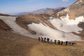 Hesarchal glacier from Lashgarak summit , trekking in Alborz mountains , Iran