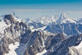 Landscape of high alps mountains in the Mont Blanc massif