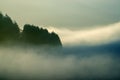 Landscape in high fog Royalty Free Stock Photo