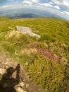 landscape of high mountains in the Carpathians