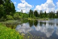 Landscape of the High Tatra mountains near Strbske pleso. Lake Nove Strbske. Slovakia