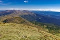 Landscape from the highest peak of the Ukrainian Carpathians Mount Hoverla 2061m. Amazing nature landscape. popular tourist attr