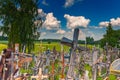 Landscape of Hill of crosses, Kryziu kalnas, Lithuania Royalty Free Stock Photo