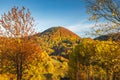 Landscape of hills in the autumn season Royalty Free Stock Photo