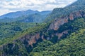 Landscape of hills and mountains closeup