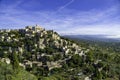 Landscape with hilltop village Gordes in the French Provence Royalty Free Stock Photo