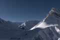 The landscape of Himalayan snow mountains in winter days . Beautiful show of snow mountians . KALPA Himachal Pradesh India Royalty Free Stock Photo