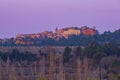 Landscape with historic ocher village Roussillon, Provence, Luberon, Vaucluse, France Royalty Free Stock Photo