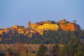 Landscape with historic ocher village Roussillon, Provence, Luberon, Vaucluse, France Royalty Free Stock Photo