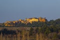 Landscape with historic ocher village Roussillon, Provence, Luberon, Vaucluse, France Royalty Free Stock Photo